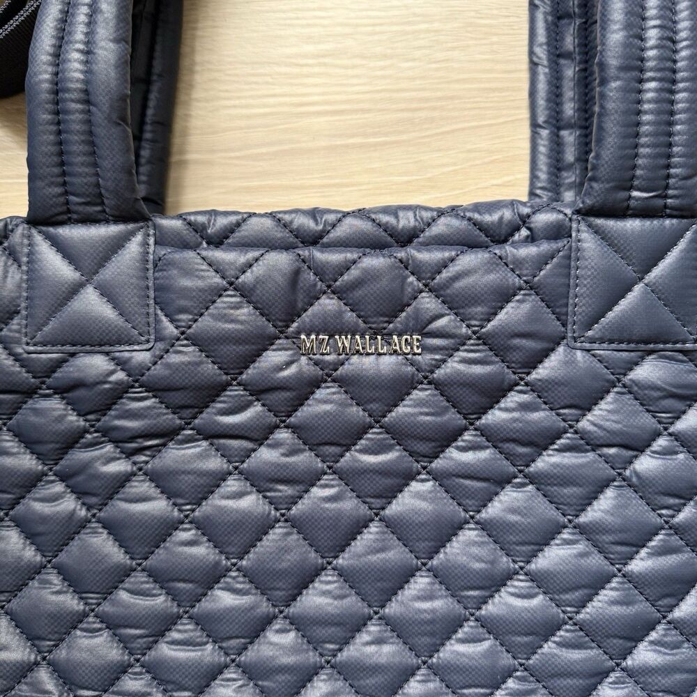 MZ Wallace Navy Metro Tote Deluxe with Strap - Large, Travel Tote - NWOT - Picture 3 of 12